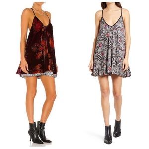 NWOT Free People reversible velvet floral pattern dress size S!